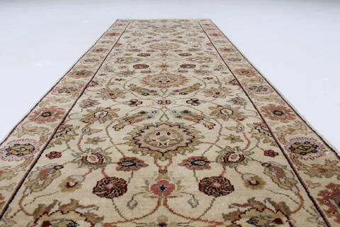 Kashmar Beige Runner Hand Knotted 21 X 62  Area Rug 250-25744 Image 1