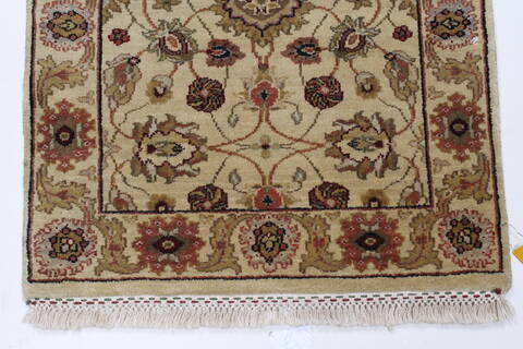 Kashmar Beige Runner Hand Knotted 21 X 62  Area Rug 250-25744 Image 4
