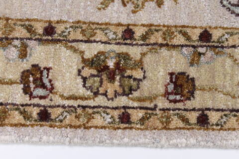Kashan Beige Runner Hand Knotted 27 X 60  Area Rug 250-25774 Image 2