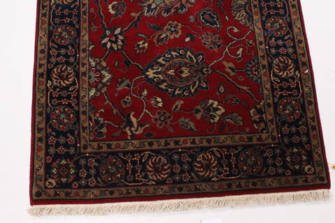 Tabriz Red Runner Hand Knotted 26 X 511  Area Rug 250-25781 Image 4