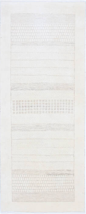 Modern Beige Runner Hand Knotted 25 X 511  Area Rug 250-25787 Image 0