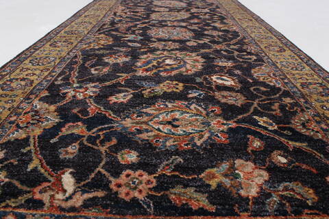 Tabriz Brown Runner Hand Knotted 26 X 511  Area Rug 250-25793 Image 2