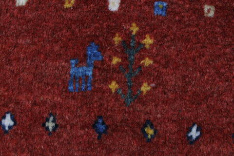 Gabbeh Beige Runner Hand Knotted 26 X 65  Area Rug 250-25800 Image 5