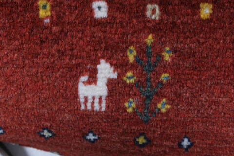 Gabbeh Beige Runner Hand Knotted 26 X 65  Area Rug 250-25800 Image 6