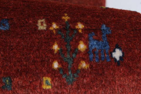 Gabbeh Beige Runner Hand Knotted 26 X 65  Area Rug 250-25800 Image 7