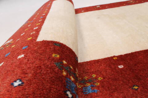 Gabbeh Beige Runner Hand Knotted 26 X 65  Area Rug 250-25800 Image 8