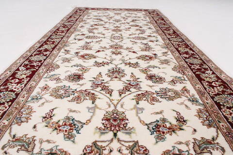 Kashmar Beige Runner Hand Knotted 26 X 60  Area Rug 250-25806 Image 1