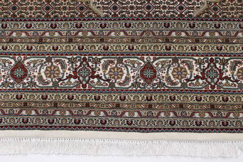 Mahi Beige Hand Knotted 87 X 119  Area Rug 250-25809 Image 1