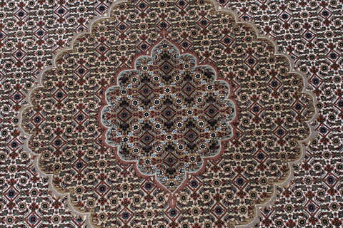 Mahi Beige Hand Knotted 87 X 119  Area Rug 250-25809 Image 2