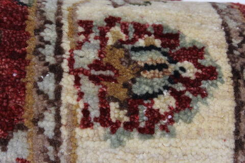 Chobi Beige Runner Hand Knotted 26 X 66  Area Rug 250-25868 Image 10