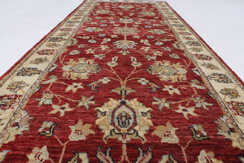 Chobi Beige Runner Hand Knotted 26 X 66  Area Rug 250-25868 Image 3