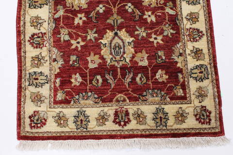 Chobi Beige Runner Hand Knotted 26 X 66  Area Rug 250-25868 Image 6