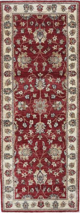 Chobi Beige Runner Hand Knotted 26 X 66  Area Rug 250-25868 Image 0