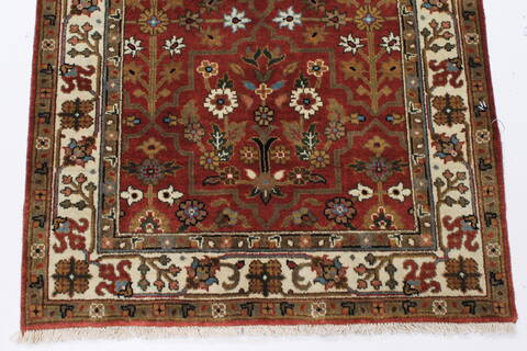 Kashmar Beige Runner Hand Knotted 26 X 59  Area Rug 250-25900 Image 4