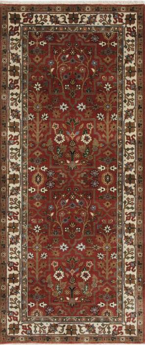 Kashmar Beige Runner Hand Knotted 26 X 59  Area Rug 250-25900 Image 0