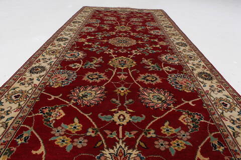 Kashan Beige Runner Hand Knotted 26 X 61  Area Rug 250-25906 Image 10