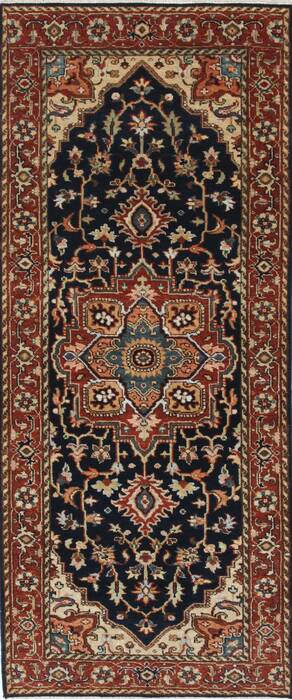 Serapi Blue Runner Hand Knotted 25 X 511  Area Rug 250-25908 Image 0