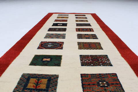 Gabbeh Multicolor Runner Hand Knotted 25 X 59  Area Rug 250-26015 Image 1
