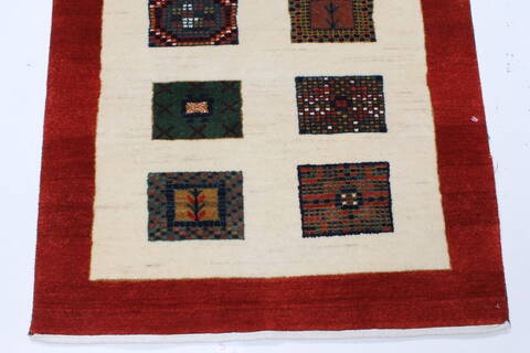 Gabbeh Multicolor Runner Hand Knotted 25 X 59  Area Rug 250-26015 Image 6