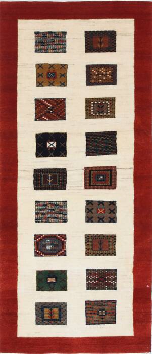 Gabbeh Multicolor Runner Hand Knotted 25 X 59  Area Rug 250-26015 Image 0