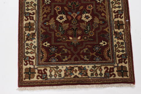 Semnan Beige Runner Hand Knotted 21 X 510  Area Rug 250-26016 Image 4