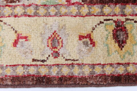 Pishavar Beige Runner Hand Knotted 21 X 50  Area Rug 250-26018 Image 2