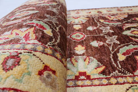 Pishavar Beige Runner Hand Knotted 21 X 50  Area Rug 250-26018 Image 9
