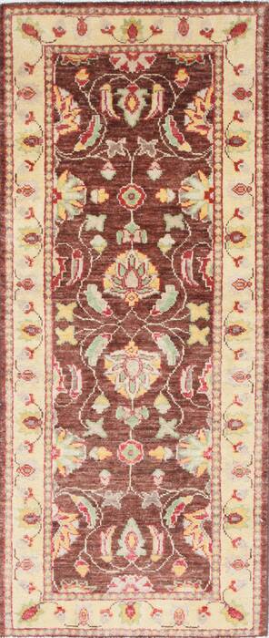 Pishavar Beige Runner Hand Knotted 21 X 50  Area Rug 250-26018 Image 0