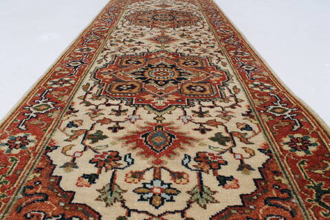 Serapi White Runner Hand Knotted 21 X 62  Area Rug 250-26026 Image 2