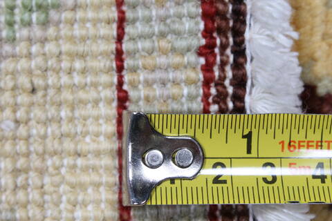 Pishavar Beige Runner Hand Knotted 22 X 55  Area Rug 250-26065 Image 10