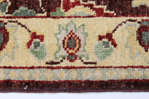 Pishavar Beige Runner Hand Knotted 22 X 55  Area Rug 250-26065 Image 2