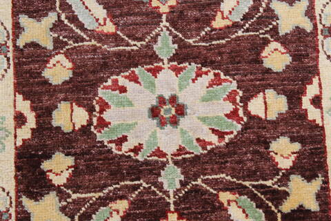Pishavar Beige Runner Hand Knotted 22 X 55  Area Rug 250-26065 Image 3