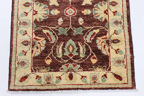 Pishavar Beige Runner Hand Knotted 22 X 55  Area Rug 250-26065 Image 4