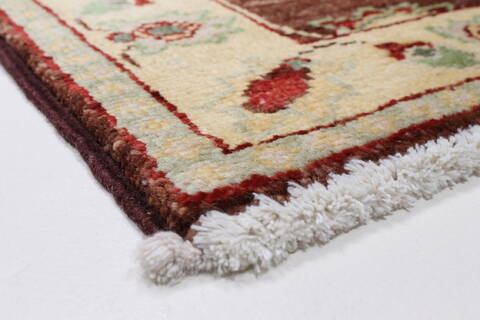 Pishavar Beige Runner Hand Knotted 22 X 55  Area Rug 250-26065 Image 5
