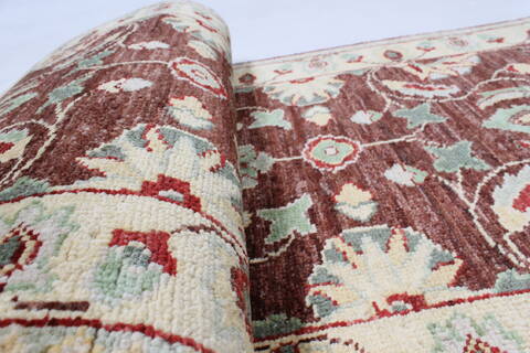 Pishavar Beige Runner Hand Knotted 22 X 55  Area Rug 250-26065 Image 9