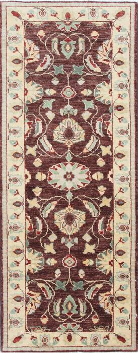 Pishavar Beige Runner Hand Knotted 22 X 55  Area Rug 250-26065 Image 0