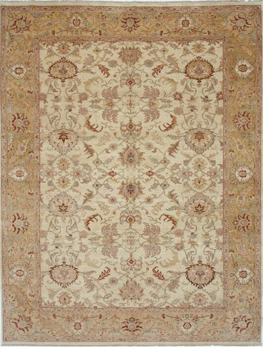 Chobi Beige Hand Knotted 90 X 119  Area Rug 250-26070 Image 0