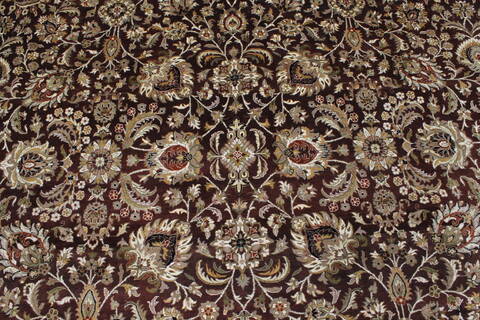 Tabriz Beige Hand Knotted 90 X 1110  Area Rug 250-26075 Image 4