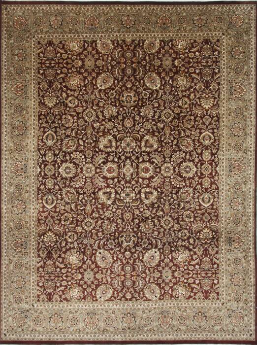 Tabriz Beige Hand Knotted 90 X 1110  Area Rug 250-26075 Image 0