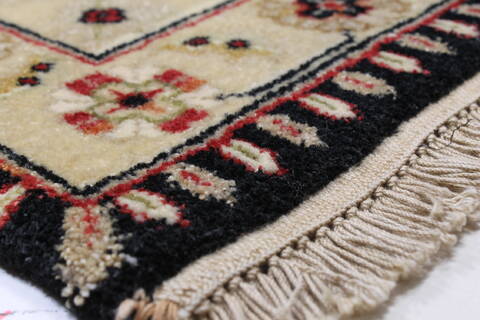 Tabriz Beige Hand Knotted 91 X 119  Area Rug 250-26076 Image 6