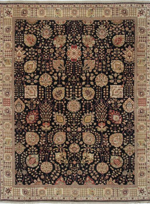 Tabriz Beige Hand Knotted 91 X 119  Area Rug 250-26076 Image 0