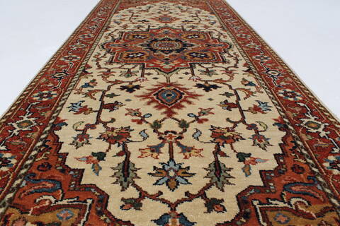 Serapi Beige Runner Hand Knotted 26 X 61  Area Rug 250-26110 Image 1