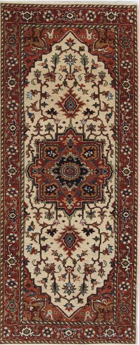 Serapi Beige Runner Hand Knotted 26 X 61  Area Rug 250-26110 Image 0