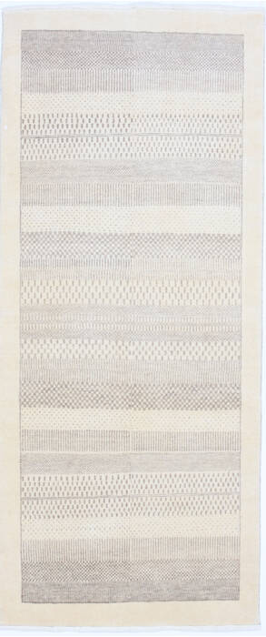 Gabbeh Grey Runner Hand Knotted 27 X 60  Area Rug 250-26127 Image 0