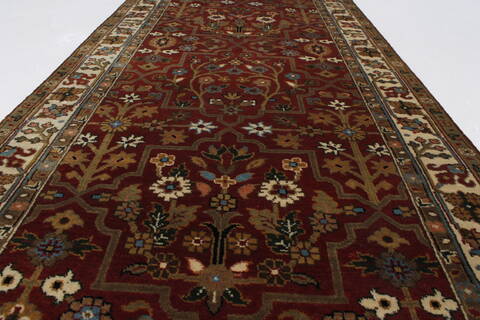 Semnan Beige Runner Hand Knotted 26 X 510  Area Rug 250-26132 Image 1