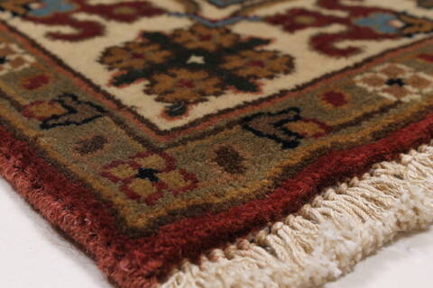 Semnan Beige Runner Hand Knotted 26 X 510  Area Rug 250-26132 Image 5