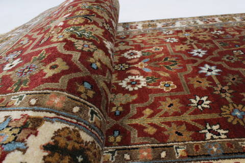 Semnan Beige Runner Hand Knotted 26 X 510  Area Rug 250-26132 Image 9