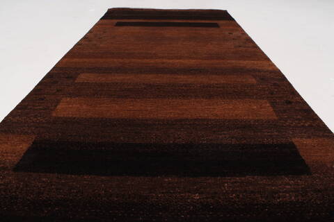 Gabbeh Brown Runner Hand Knotted 28 X 61  Area Rug 250-26173 Image 2
