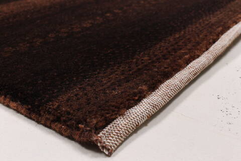Gabbeh Brown Runner Hand Knotted 28 X 61  Area Rug 250-26173 Image 6