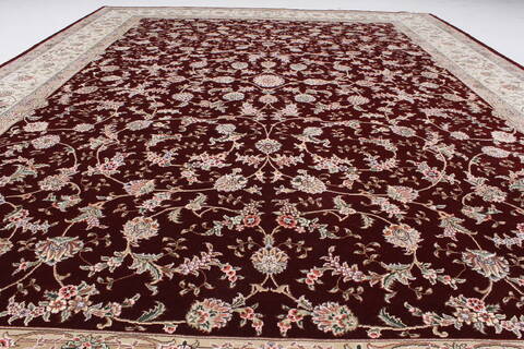 Tabriz Beige Hand Knotted 90 X 120  Area Rug 250-26175 Image 2